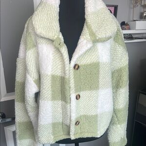 Private Label Green and White Plaid Jacket
